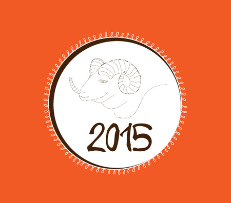 Chinese New Year of the Goat 2015 hand drawn elementsのイラスト素材