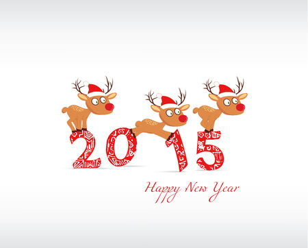 happy new year with deerのイラスト素材