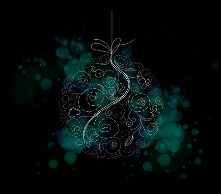 christmas floral ball light vector backgroundのイラスト素材