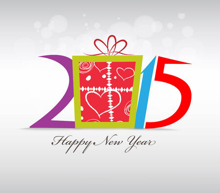 Happy new year and christmas with giftのイラスト素材