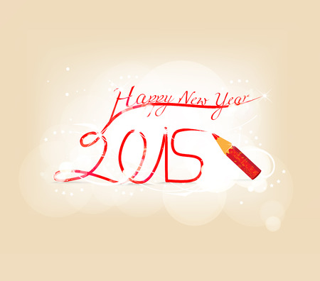 Happy new year draw pencilのイラスト素材