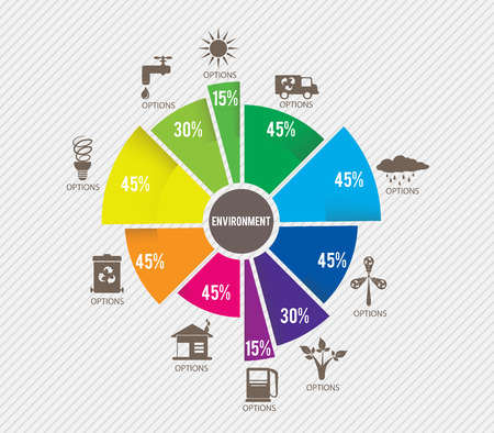 environment infographics templateのイラスト素材