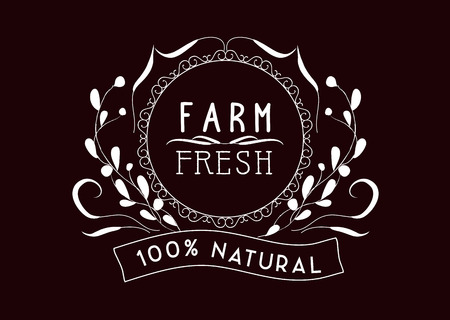 farm fresh Vintage frames and Floral Ornamentsのイラスト素材