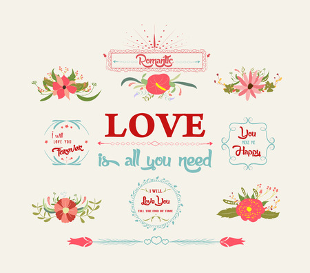 Floral amazing Loveのイラスト素材