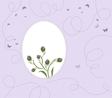 purple floral frameのイラスト素材
