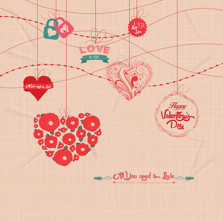 Sparkling valentines day ornamentsのイラスト素材