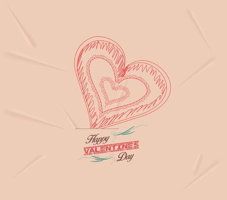 Retro heart for Valentines Day Backgroundのイラスト素材