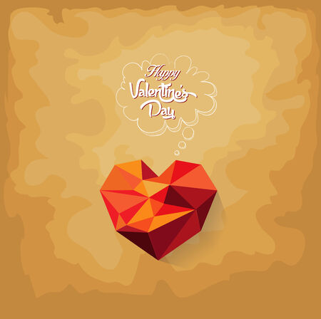 valentines day with geometrical heartのイラスト素材