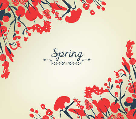 Happy spring flower background vintageのイラスト素材