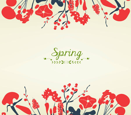 Happy spring flower background vintageのイラスト素材
