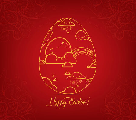 Happy Easter egg so cuteのイラスト素材