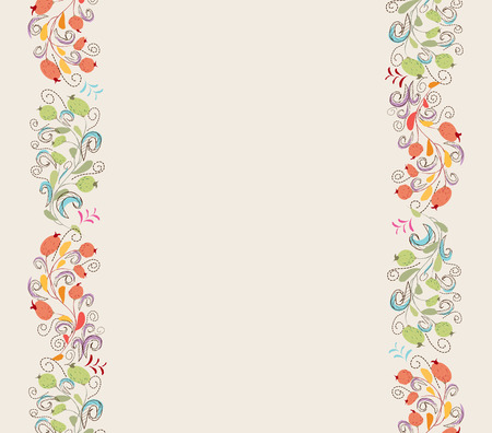 Floral doodle frameのイラスト素材