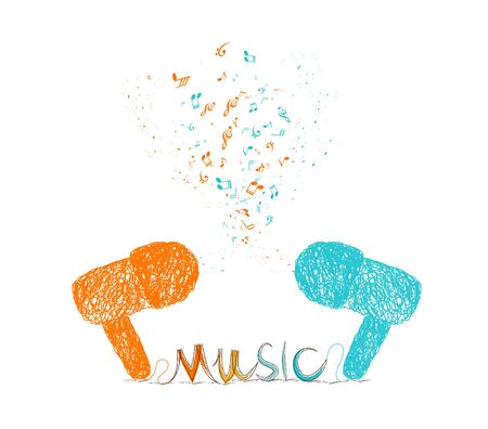 i love music doodle art colorfulのイラスト素材