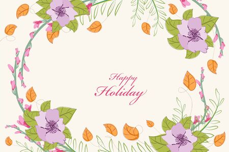 Country floral background Flowersのイラスト素材