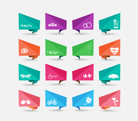 flat design bubble background banner setのイラスト素材