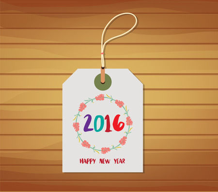 Love design for your new year 2016 with tagのイラスト素材