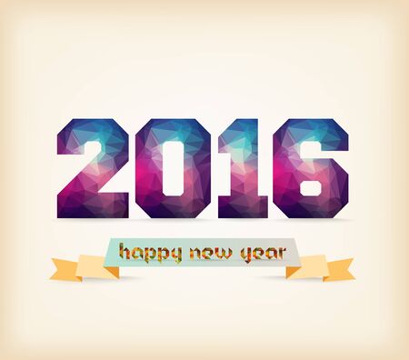 2016 Label Badge. Geometrical backgroundのイラスト素材