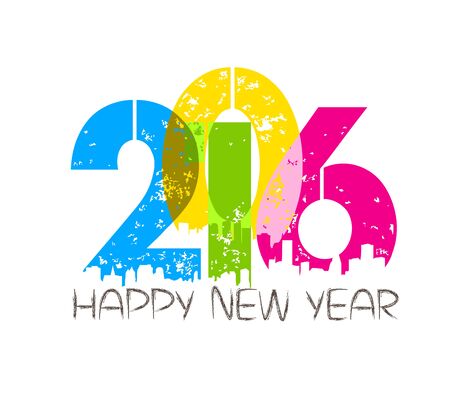 creative design greeting happy new year