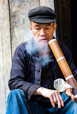 HA GIANG, VIETNAM - November 08,2015: Hmong man. Dong van, Vietnam.のeditorial素材