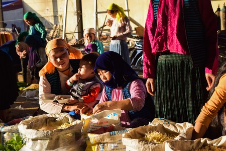 HA GIANG, VIETNAM - November 08, 2015: Woman in ethnic Hmong fair in Ha Giang, Vietnam. Ha Giang is home to mostly Hmong live.のeditorial素材