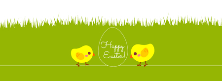 happy easter. Spring bannerのイラスト素材