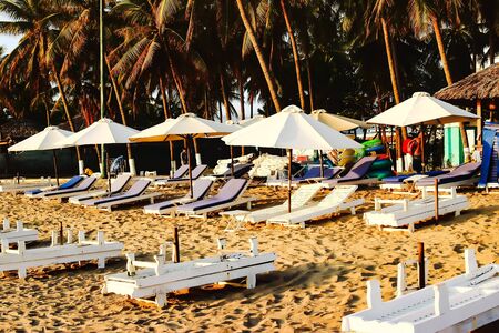 sunset on Nha Trang beachの写真素材