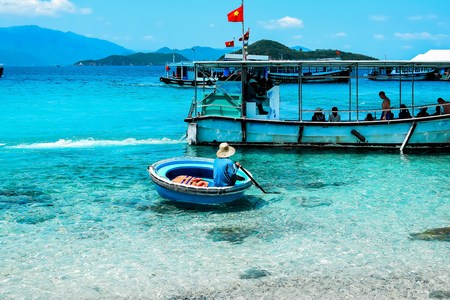 Vinh Hy bay in Ninh Thuan, Vietnamのeditorial素材