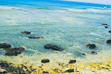 Ly son island in the blue seaの写真素材