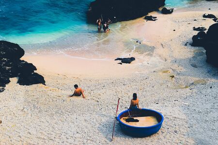 Ly son island in the blue seaのeditorial素材