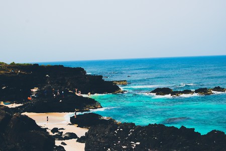 Ly son island in the blue seaの写真素材