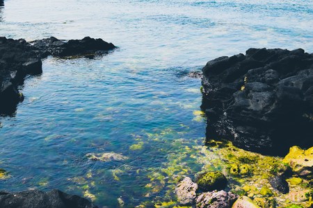 Ly son island in the blue seaの写真素材