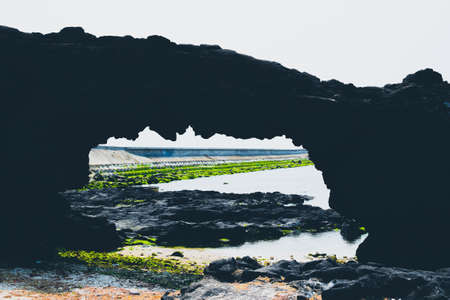 Beach Rock, Ly Son, Vietnamの写真素材