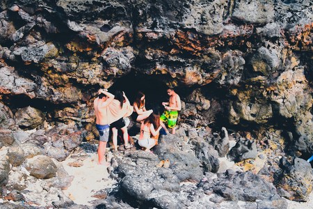 Ly son island in the blue seaのeditorial素材