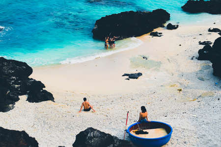 Ly son island in the blue seaの写真素材