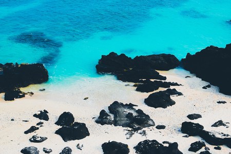 Ly son island in the blue seaの写真素材