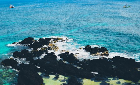 Ly son island in the blue seaの写真素材