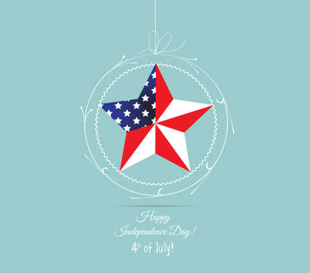 Vintage Fourth of July Independence Day USA retroのイラスト素材