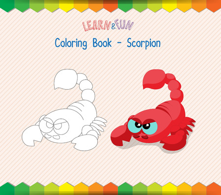 Scorpion coloring book educational gameのイラスト素材