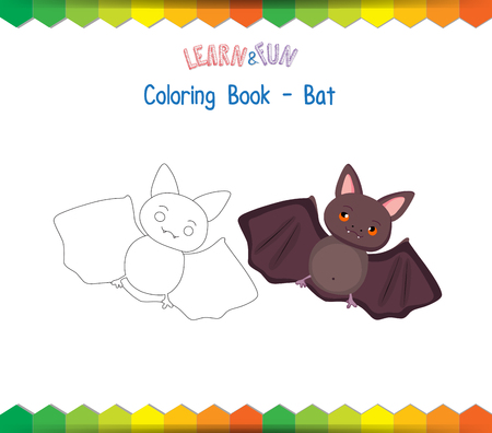 bat coloring book educational gameのイラスト素材