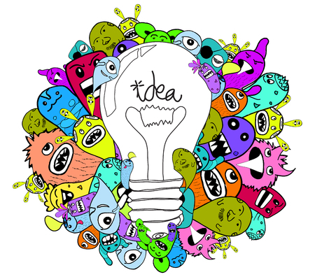 Monster Doodle and ideaのイラスト素材