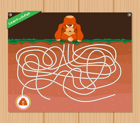 Funny maze game - beautiful educative for kidのイラスト素材