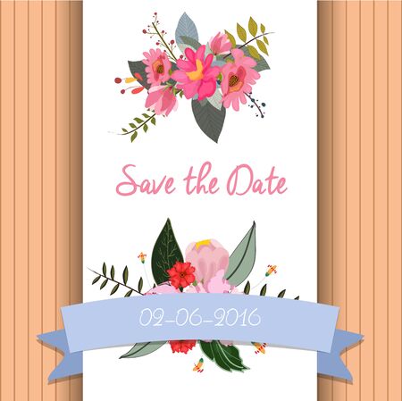 save the date invitation templateのイラスト素材