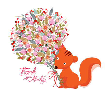 Create beautiful bouquet. Happy Thanksgivingのイラスト素材