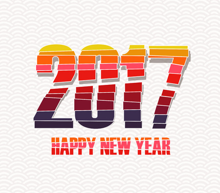 Happy new year 2017. creative colorful random paper strip designのイラスト素材