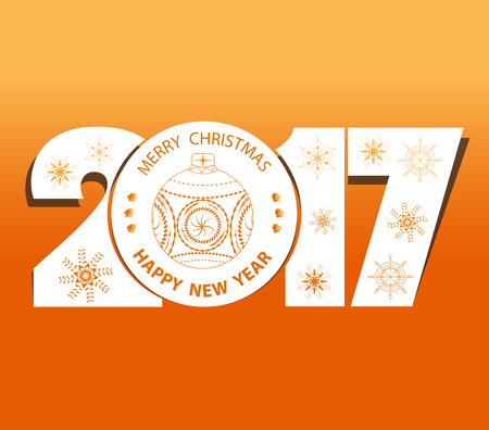 Merry christmas and happy new year 2017のイラスト素材