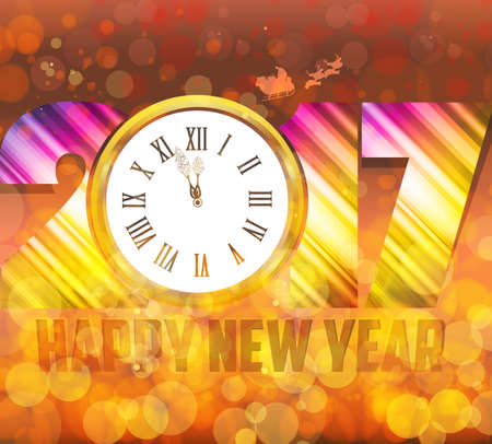 Happy new year 2017 gold festive christmas background