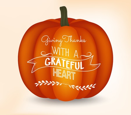 Harvest Thanksgiving with pumpkin greeting cardのイラスト素材