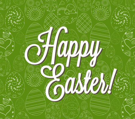 Happy Easter Egg lettering on egg backgroundのイラスト素材