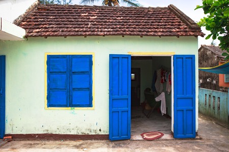 TAM THANH, TAM KY, VIETNAM - MARCH 16, 2017: Painted wall, Street arts in Tam Thanh mural Villageのeditorial素材