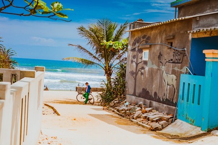 TAM THANH, TAM KY, VIETNAM - MARCH 16, 2017: Painted wall, Street arts in Tam Thanh mural Villageのeditorial素材